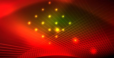 Neon parlayan dalga, sihirli enerji ve ışık arka plan