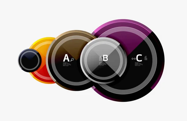 Abstracte ronde geometrische vormen, moderne cirkels achtergrond — Stockvector