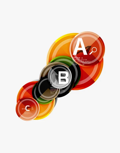 Cirkel geometriska abstrakt bakgrund mall för webbbanner, Affärspresentation, branding, tapet — Stock vektor