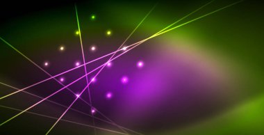 Neon parlayan dalga, sihirli enerji ve ışık arka plan