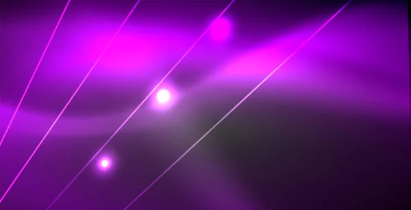 Neón líneas brillantes, concepto de luz espacio de energía mágica, fondo abstracto fondo de pantalla de diseño — Vector de stock