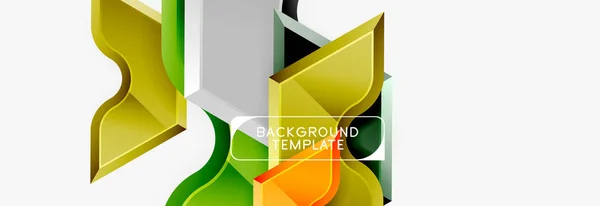 Techno formes géométriques design abstrait bannière — Image vectorielle
