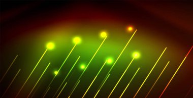 Neon parlayan dalga, sihirli enerji ve ışık arka plan