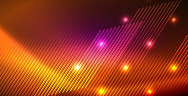 Neon parlayan çizgiler, sihirli enerji uzay ışığı konsepti, soyut arka plan duvar kağıdı tasarımı