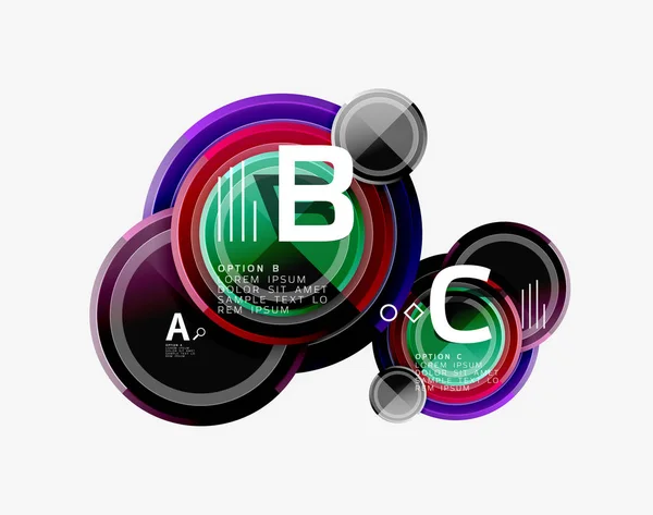 Modello circolare, composizione astratta dei cerchi — Vettoriale Stock