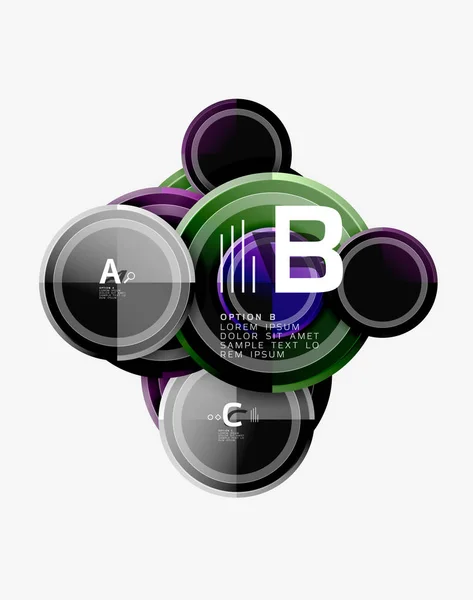 Plantilla de fondo abstracto geométrico circular para banner web, presentación de negocios, branding, papel pintado — Vector de stock