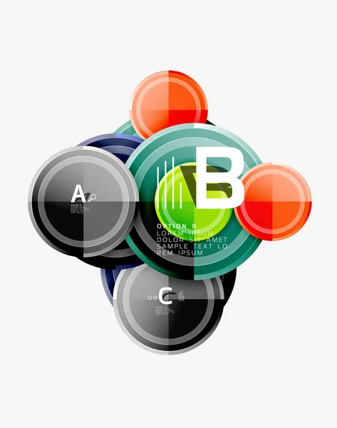 Kleurrijke glanzende cirkels achtergrond — Stockvector