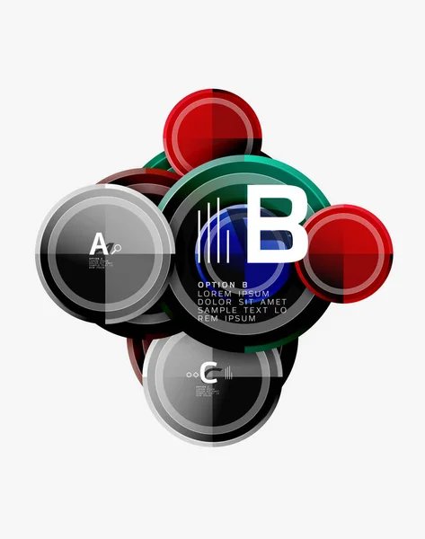 Cirkel van geometrische abstracte achtergrond sjabloon voor web banner, zakelijke presentatie, branding, wallpaper — Stockvector