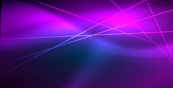 Neon gloeiende techno lijnen, Blue Hi-Tech futuristische abstracte achtergrond sjabloon met verlichting — Stockvector