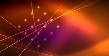 Neon parlayan çizgiler, sihirli enerji uzay ışığı konsepti, soyut arka plan duvar kağıdı tasarımı