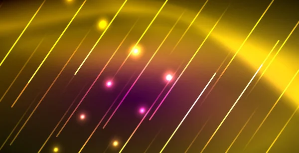 Neon parlayan çizgiler, sihirli enerji uzay ışığı konsepti, soyut arka plan duvar kağıdı tasarımı — Stok Vektör