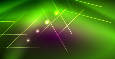 Neon parlayan çizgiler, sihirli enerji uzay ışığı konsepti, soyut arka plan duvar kağıdı tasarımı