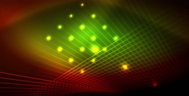 Neon parlayan dalga, sihirli enerji ve ışık arka plan