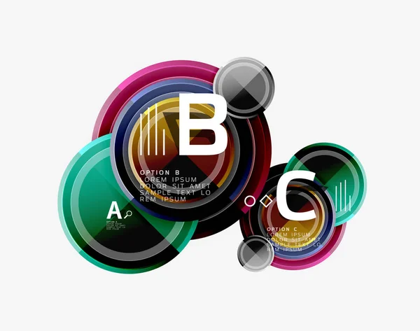 Modello di sfondo geometrico astratto cerchio per banner web, presentazione aziendale, branding, carta da parati — Vettoriale Stock