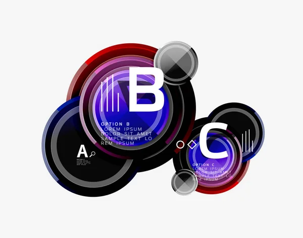 Modello circolare, composizione astratta dei cerchi — Vettoriale Stock