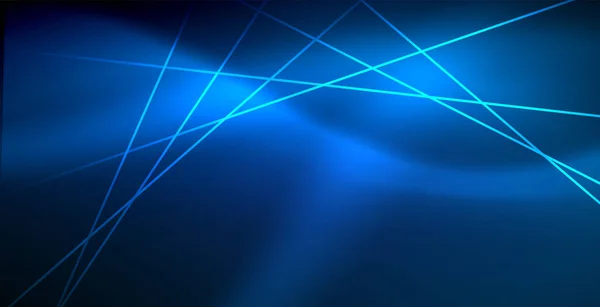 네온 빛나는 테크노 라인, 빛과 블루 하이테크 미래 추상적 인 배경 템플릿 — 스톡 벡터