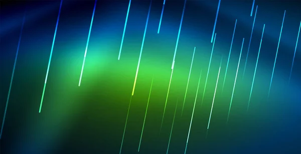 Neón brillantes líneas techno, azul de alta tecnología futurista plantilla de fondo abstracto con luces — Vector de stock