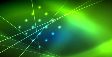 Neon parlayan techno hatları, mavi Hi-Tech futuristik soyut arka plan ışık ile şablon