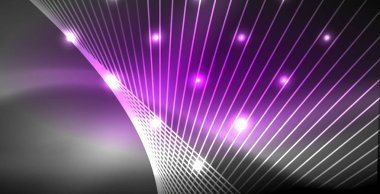 Neon parlayan çizgiler, sihirli enerji uzay ışığı konsepti, soyut arka plan duvar kağıdı tasarımı