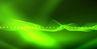 Koyu, parlak hareket, sihirli alan ışık parlayan soyut dalga. Techno arka plan