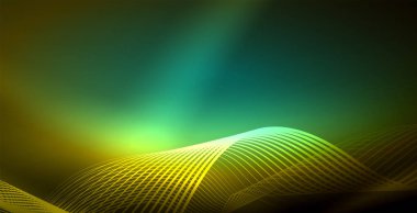 Koyu, parlak hareket, sihirli alan ışık parlayan soyut dalga. Techno arka plan