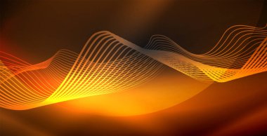 Koyu, parlak hareket, sihirli alan ışık parlayan soyut dalga. Techno arka plan