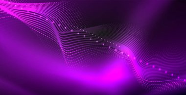 Koyu, parlak hareket, sihirli alan ışık parlayan soyut dalga. Techno arka plan