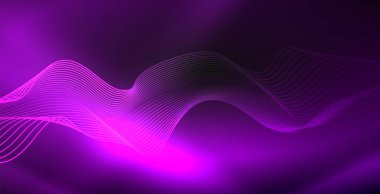 Koyu, parlak hareket, sihirli alan ışık parlayan soyut dalga. Techno arka plan