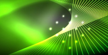 Neon parlayan çizgiler, sihirli enerji uzay ışığı konsepti, soyut arka plan duvar kağıdı tasarımı