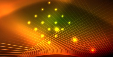 Neon parlayan dalga, sihirli enerji ve ışık arka plan