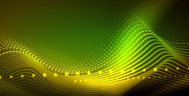 Koyu, parlak hareket, sihirli alan ışık parlayan soyut dalga. Techno arka plan