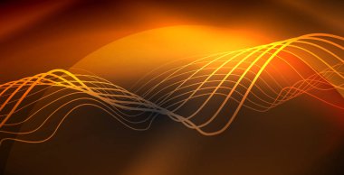 Koyu, parlak hareket, sihirli alan ışık parlayan soyut dalga. Techno arka plan