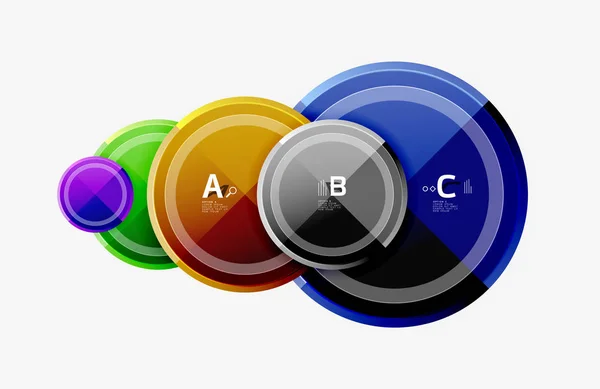 Abstracte ronde geometrische vormen, moderne cirkels achtergrond — Stockvector