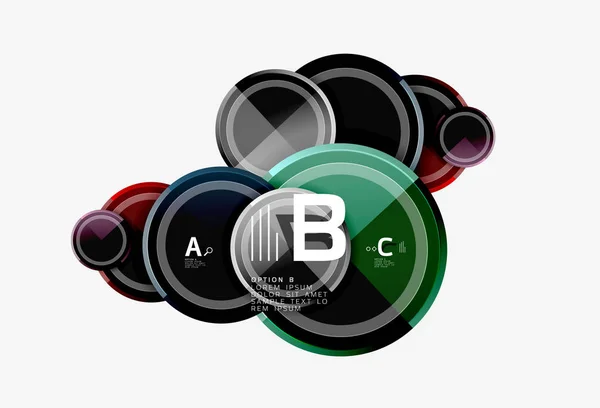 Plantilla de fondo abstracto geométrico circular para banner web, presentación de negocios, branding, papel pintado — Vector de stock