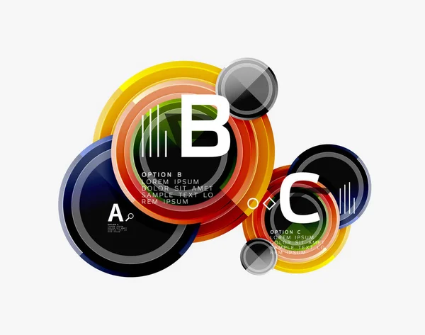 Padrão circular, composição círculos abstratos — Vetor de Stock