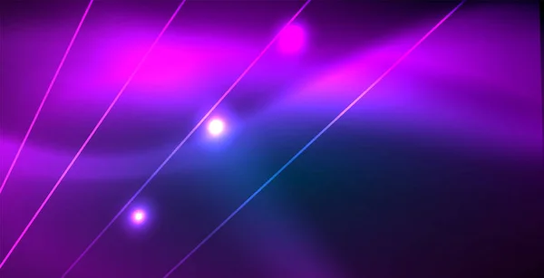 Linee techno incandescenti al neon, blu hi-tech futuristico modello astratto di sfondo con luci — Vettoriale Stock