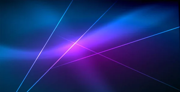 Neon parlayan techno hatları, mavi Hi-Tech futuristik soyut arka plan ışık ile şablon — Stok Vektör