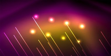 Neon parlayan çizgiler, sihirli enerji uzay ışığı konsepti, soyut arka plan duvar kağıdı tasarımı