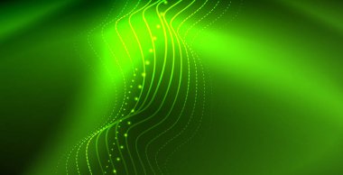 Koyu, parlak hareket, sihirli alan ışık parlayan soyut dalga. Techno arka plan