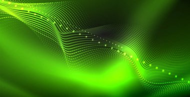 Koyu, parlak hareket, sihirli alan ışık parlayan soyut dalga. Techno arka plan