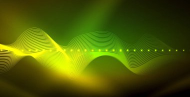 Koyu, parlak hareket, sihirli alan ışık parlayan soyut dalga. Techno arka plan