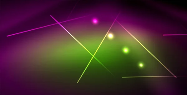 Neon świecące linie, magia energia przestrzeń światło koncepcja, abstrakcyjny projekt tapety tła — Wektor stockowy