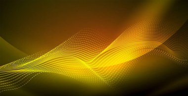 Koyu, parlak hareket, sihirli alan ışık parlayan soyut dalga. Techno arka plan