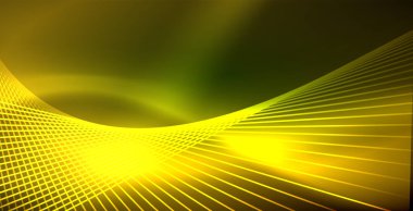 Neon parlayan dalga, sihirli enerji ve ışık arka plan