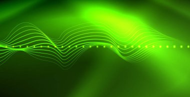 Koyu, parlak hareket, sihirli alan ışık parlayan soyut dalga. Techno arka plan