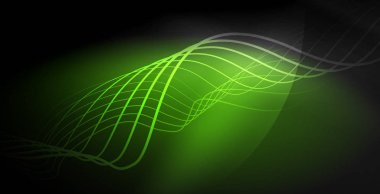 Koyu, parlak hareket, sihirli alan ışık parlayan soyut dalga. Techno arka plan