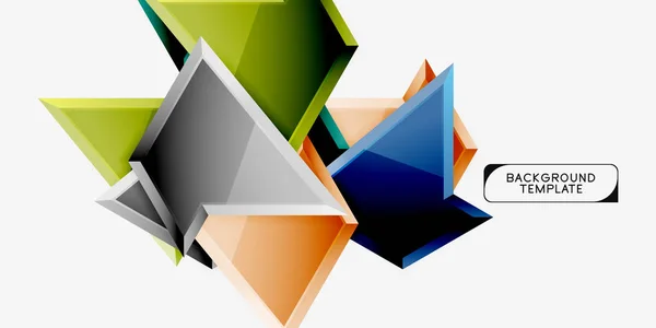 Minimale geometrische Dreiecke mit 3D-Effekt abstrakte Hintergrundvorlage — Stockvektor