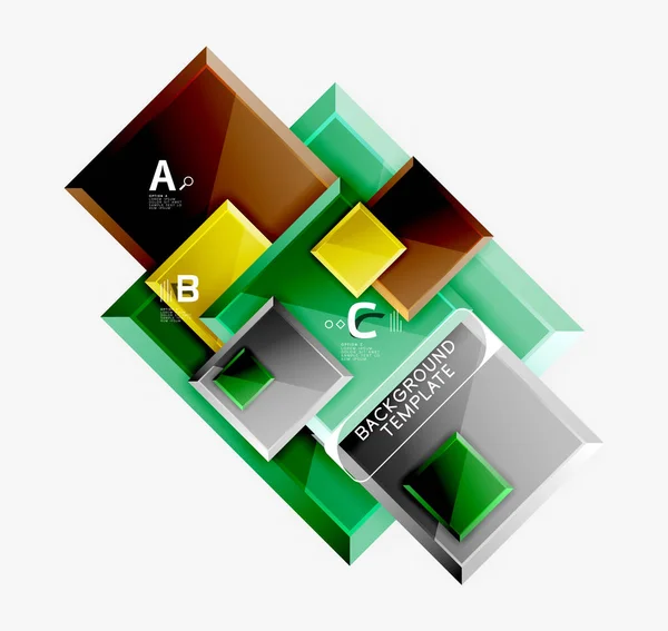 Abstracte vierkante samenstelling voor achtergrond, banner of logo — Stockvector