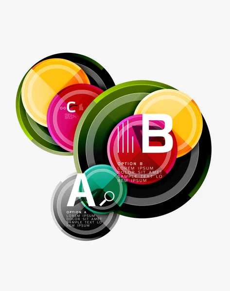 Círculos brillantes de colores de fondo — Vector de stock