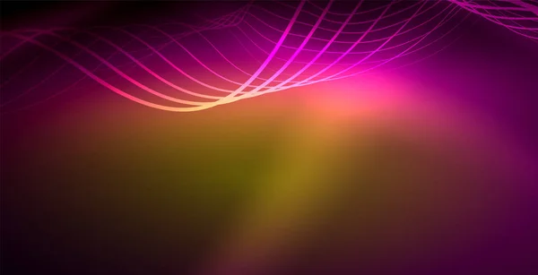 Neonové čáry zářící pozadí — Stockový vektor